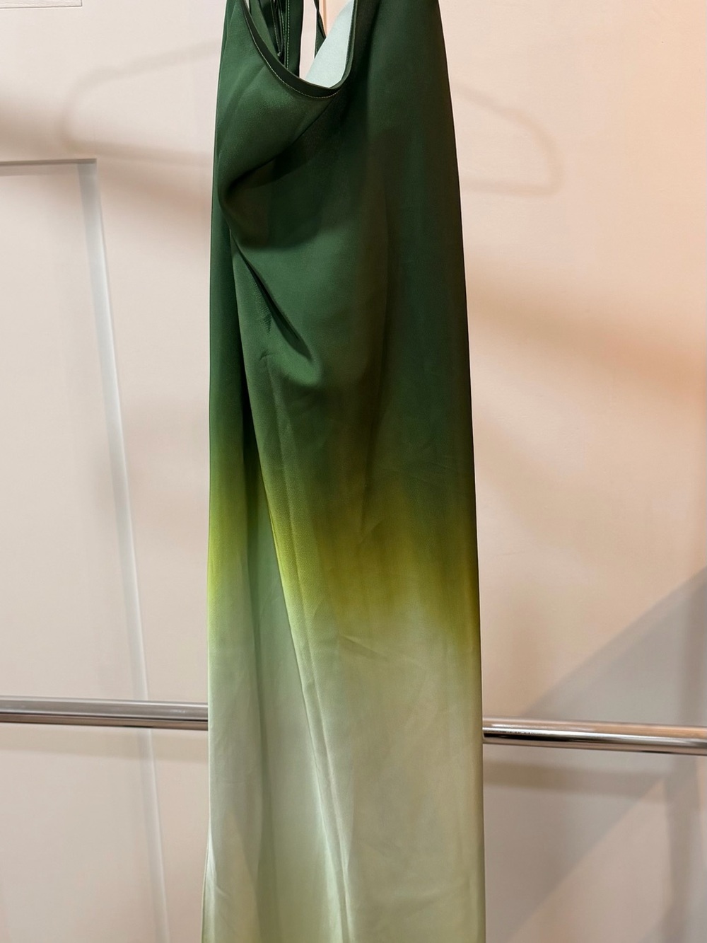 Rat & Boa Maxi Green Yellow Ombre Halter Slip Dress - Picture 2 of 5